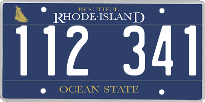 RI license plate 112341