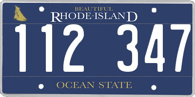 RI license plate 112347