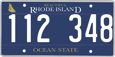 RI license plate 112348