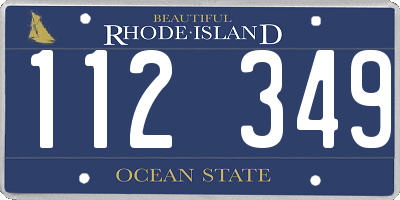 RI license plate 112349