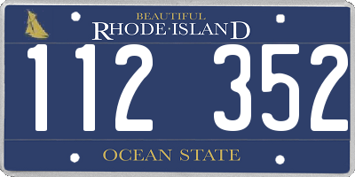 RI license plate 112352