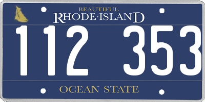 RI license plate 112353