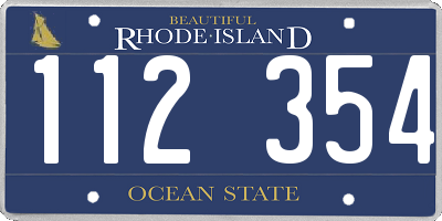 RI license plate 112354