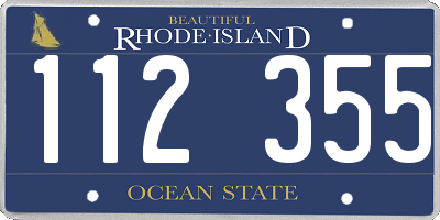 RI license plate 112355