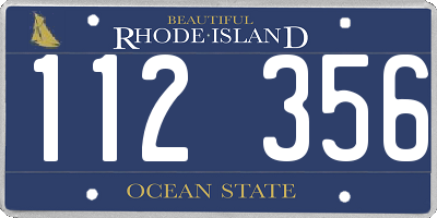 RI license plate 112356