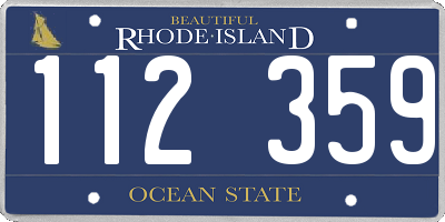 RI license plate 112359