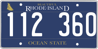 RI license plate 112360