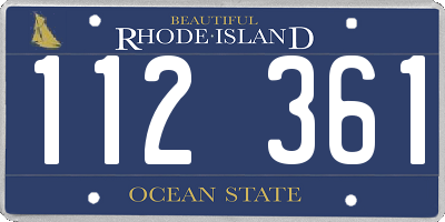 RI license plate 112361