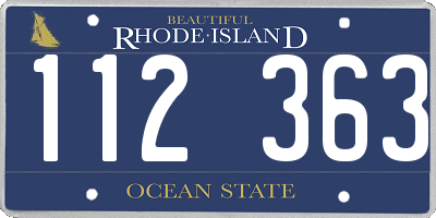 RI license plate 112363