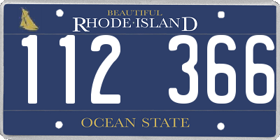 RI license plate 112366