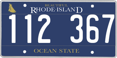 RI license plate 112367