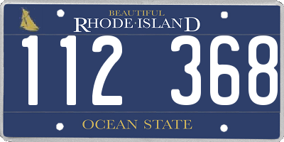 RI license plate 112368