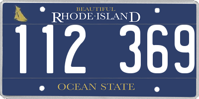 RI license plate 112369