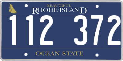 RI license plate 112372