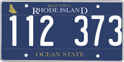 RI license plate 112373