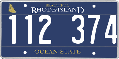 RI license plate 112374
