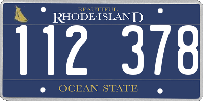 RI license plate 112378
