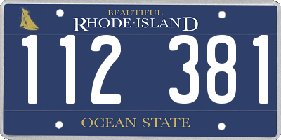 RI license plate 112381