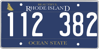 RI license plate 112382