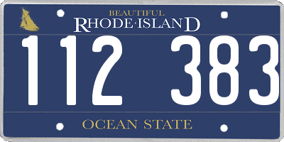 RI license plate 112383