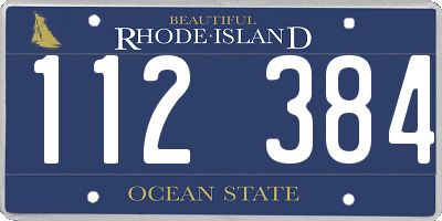 RI license plate 112384