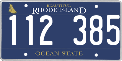 RI license plate 112385