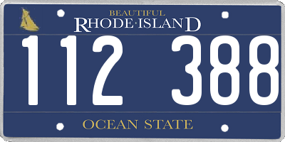 RI license plate 112388