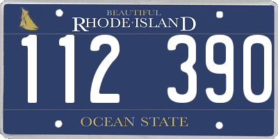 RI license plate 112390