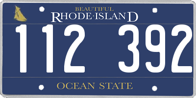 RI license plate 112392
