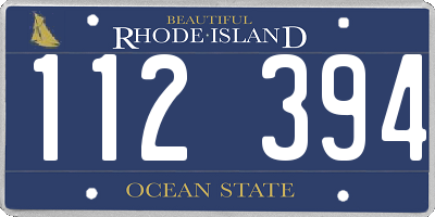 RI license plate 112394