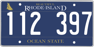 RI license plate 112397