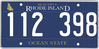 RI license plate 112398