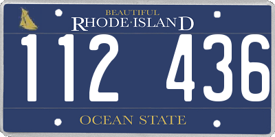 RI license plate 112436