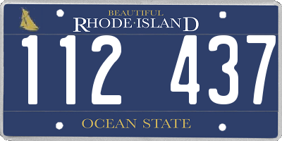 RI license plate 112437