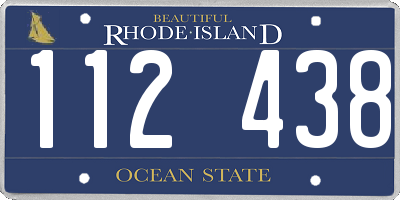 RI license plate 112438