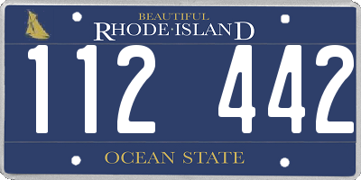 RI license plate 112442