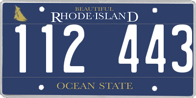 RI license plate 112443