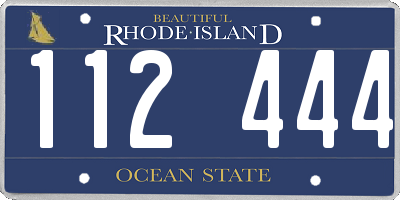 RI license plate 112444