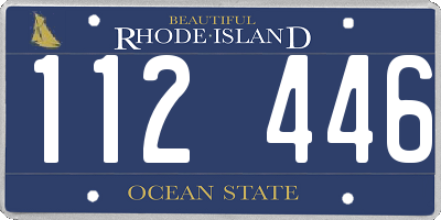 RI license plate 112446