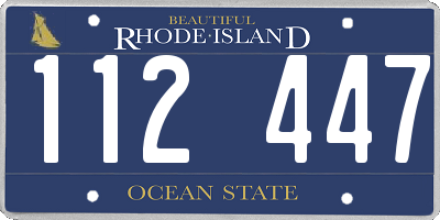 RI license plate 112447