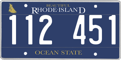 RI license plate 112451