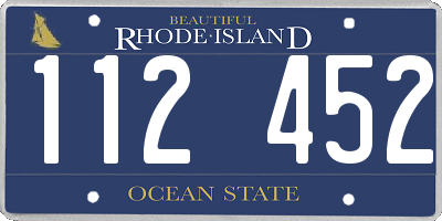 RI license plate 112452