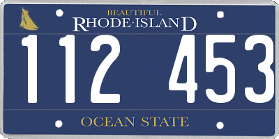 RI license plate 112453