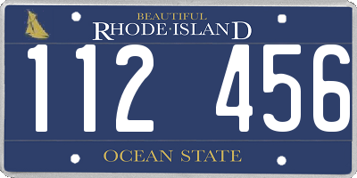 RI license plate 112456