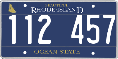 RI license plate 112457