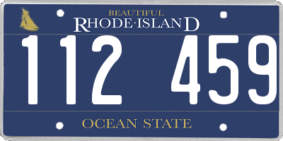 RI license plate 112459