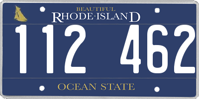 RI license plate 112462