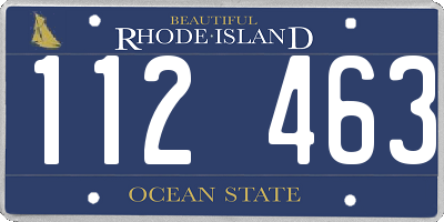 RI license plate 112463