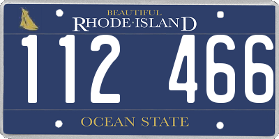 RI license plate 112466