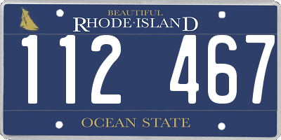 RI license plate 112467